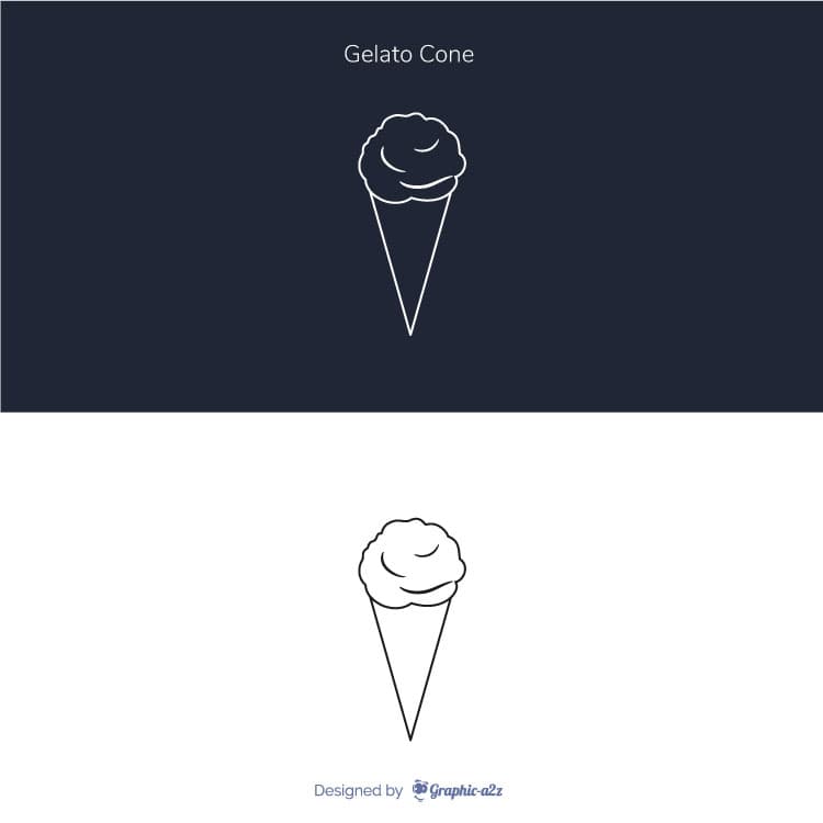 Lineal Gelato Cone Vector Icon design