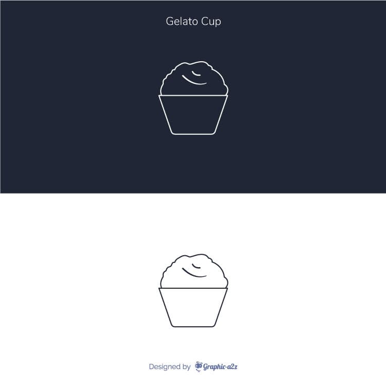 Lineal Gelato Cup Vector Icon design
