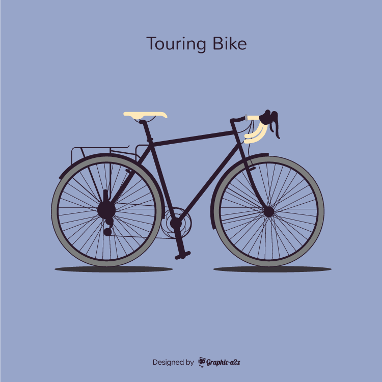 Single Tourning Bike Lineal Color Vector Design
