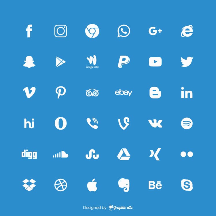 Social media icons Free Vector Desing