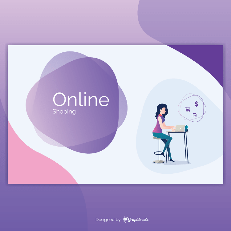 online shopping concept with template free vector on graphic-a2z