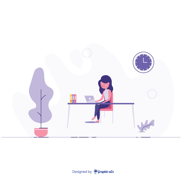 Handsome woman is working at his laptop