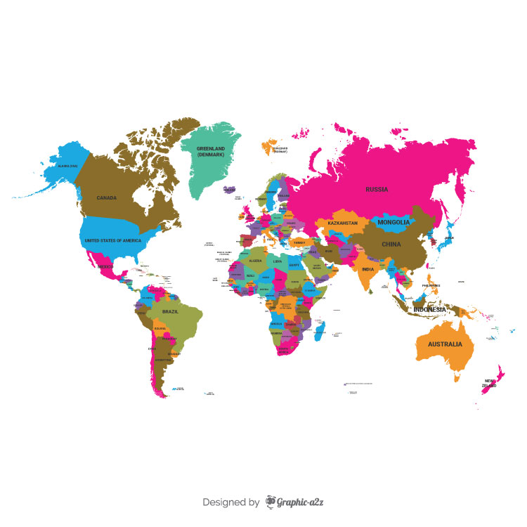 Political map of the world on graphica2z