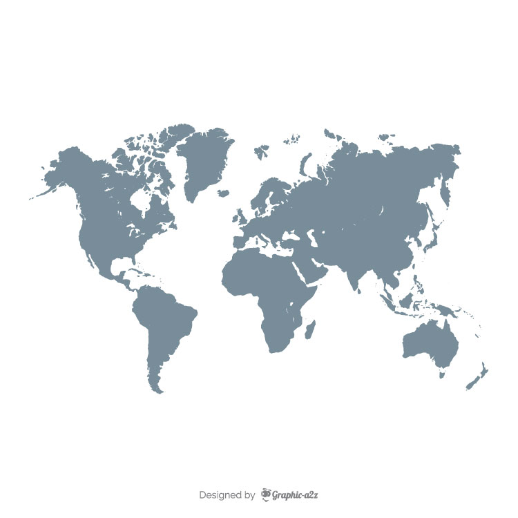 Grey world map Free Vector on Graphica2z