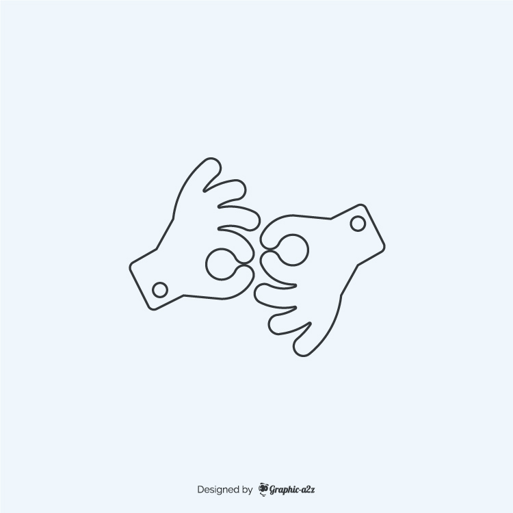 American sign language interpreting lineal icon