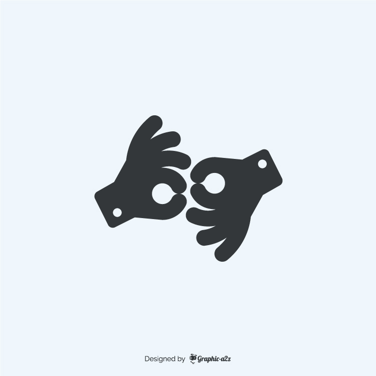 American sign language interpreting icon fill