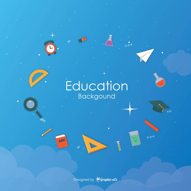 Education elements background flat style