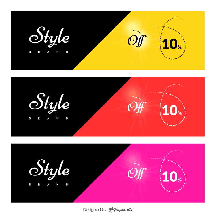 Sale offer banner flat vector design