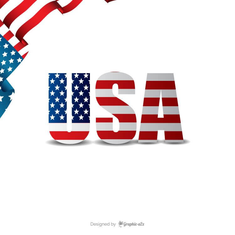USA flag with letter design