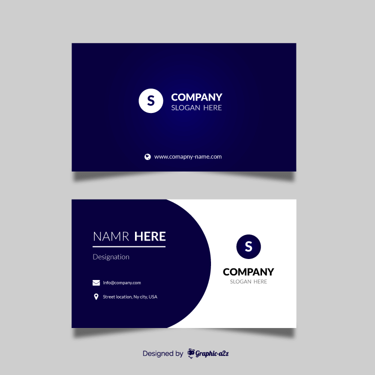 Blue gradient visiting card on Graphica2z