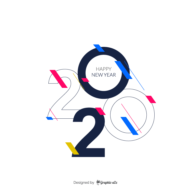 Happy new year 2020 design on Graphica2z