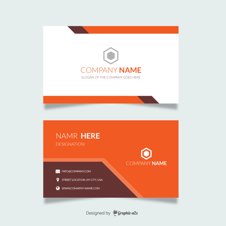 Orange modern business card on Graphica2z