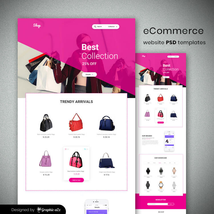 eCommerce website psd templates free download