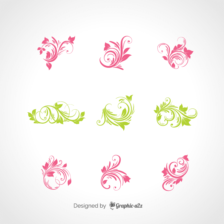 Floral ornament element vector graphics