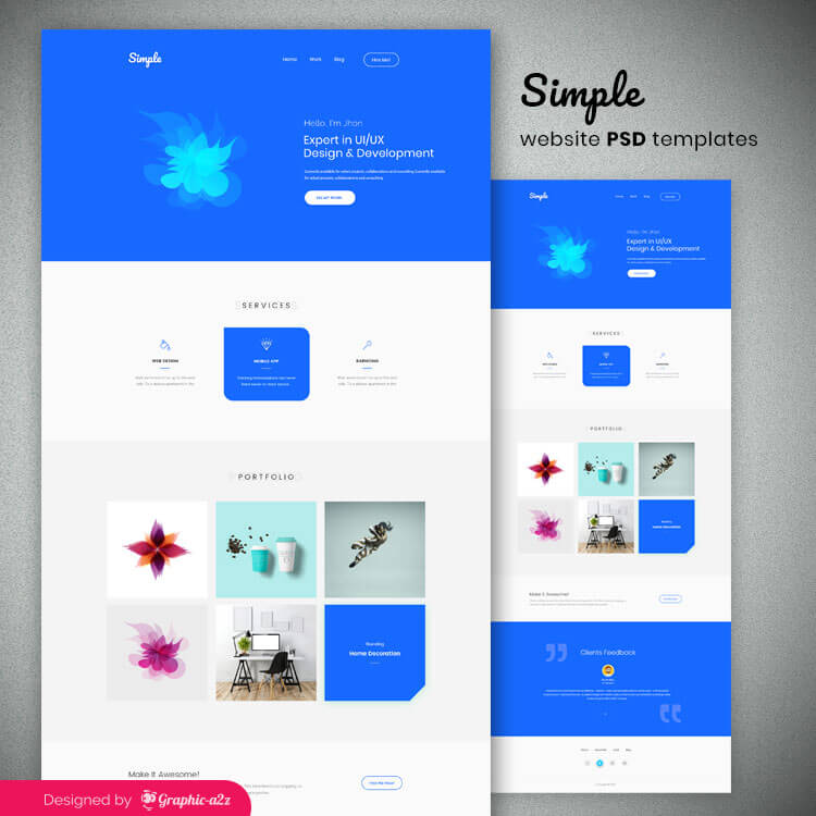 Simple website psd templates on Graphica2z