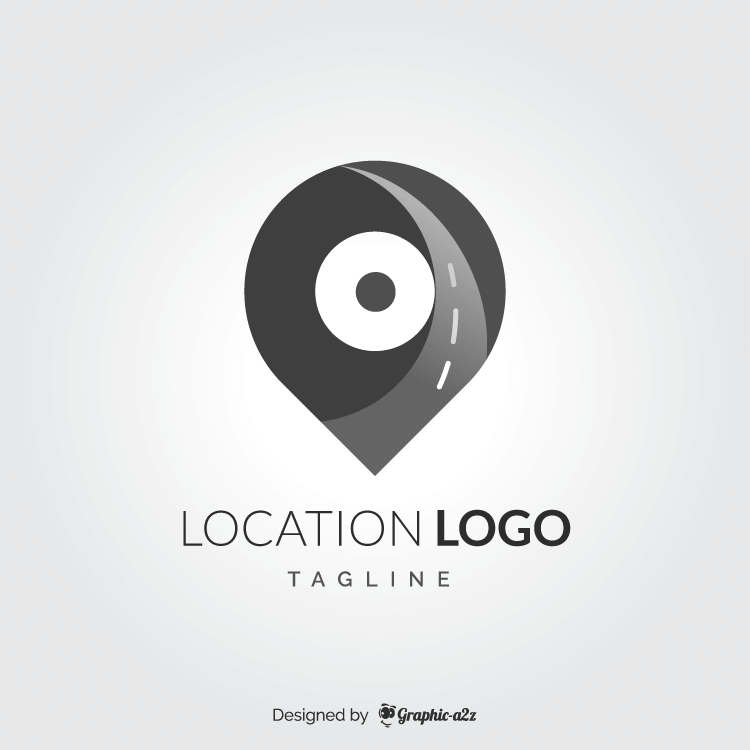 Location logo gray color free vector on graphic-a2z