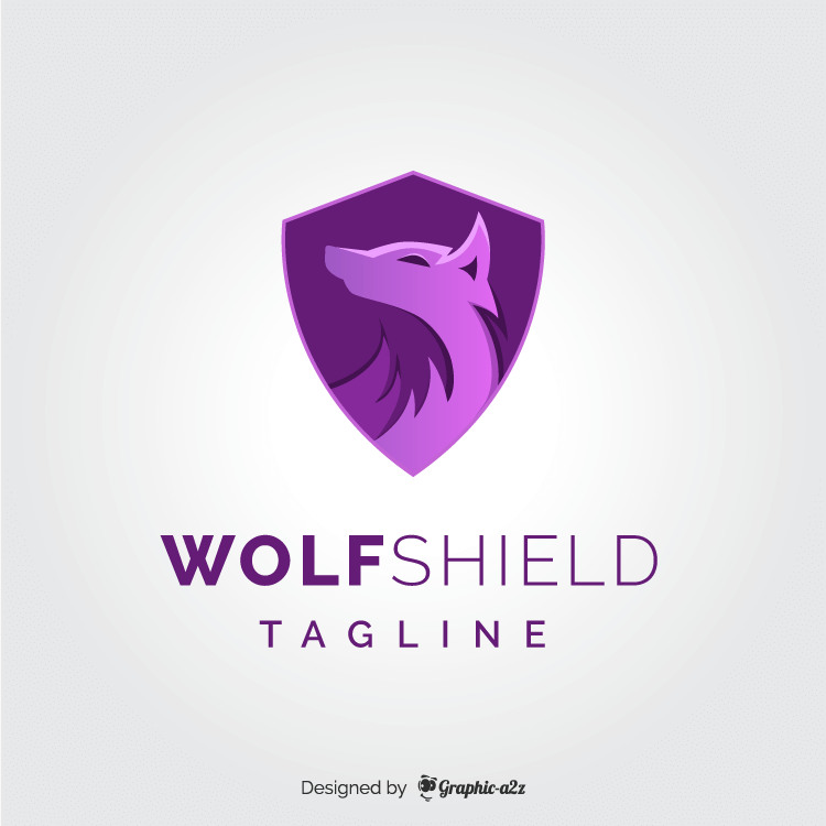 Wolf shield logo vector design on graphica2z