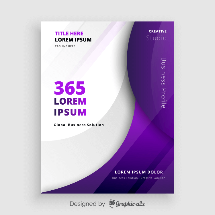 Creative business flyer template purple color